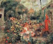Pierre Renoir Young Girls in a  Garden in Montmartre France oil painting artist